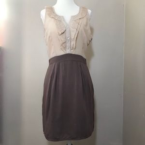 Delicate Neutral Color Block Dress